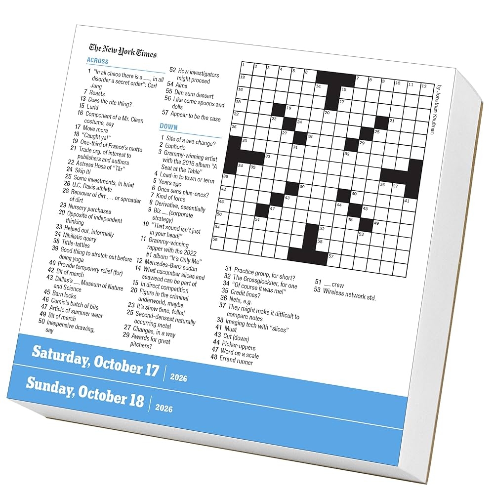 New York Times Crossword Page A Day Calendar 2026 Shortz Will Workman Calendars 9781523530458 Amazon Books