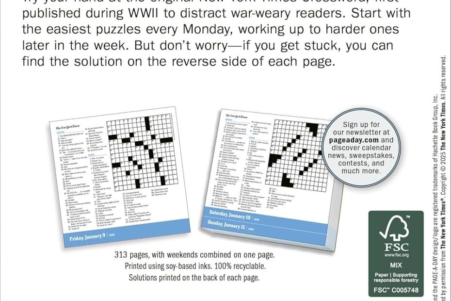 New York Times Crossword Page A Day Calendar 2026 Shortz Will Workman Calendars 9781523530458 Amazon Books