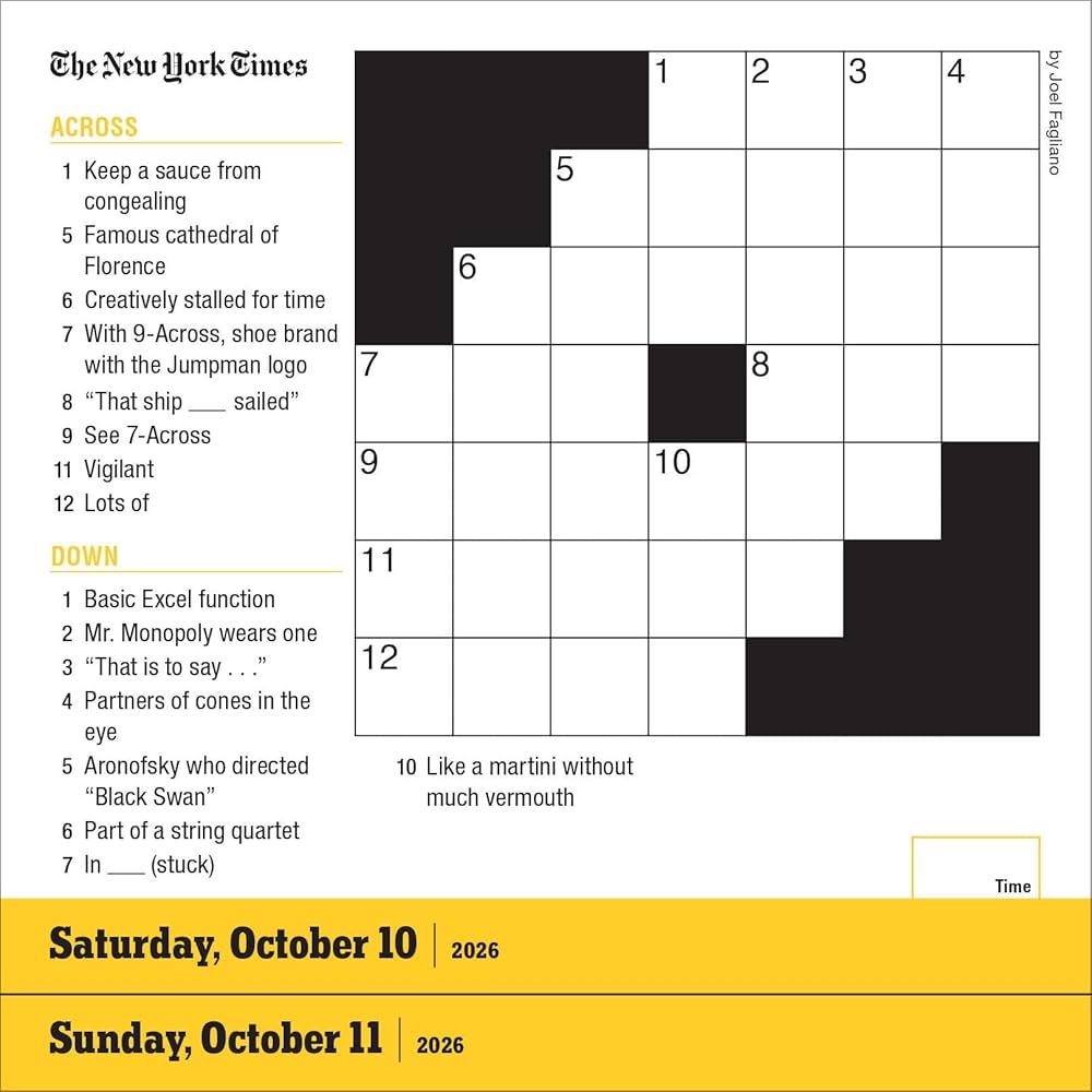 New York Times Mini Crossword Page A Day Calendar 2026 For Crossword Beginners And Puzzle Pros Workman Calendars Fagliano Joel 9781523530502 Amazon Books