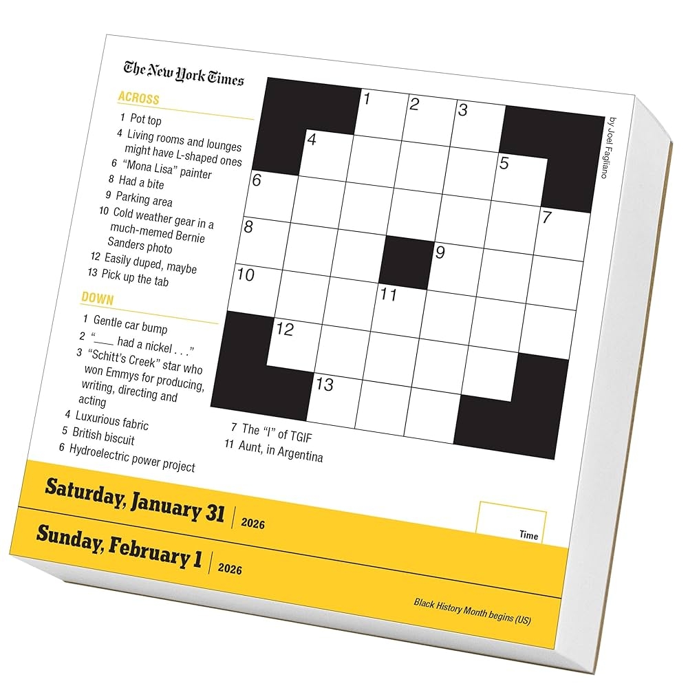 New York Times Mini Crossword Page A Day Calendar 2026 For Crossword Beginners And Puzzle Pros Workman Calendars Fagliano Joel 9781523530502 Amazon Books