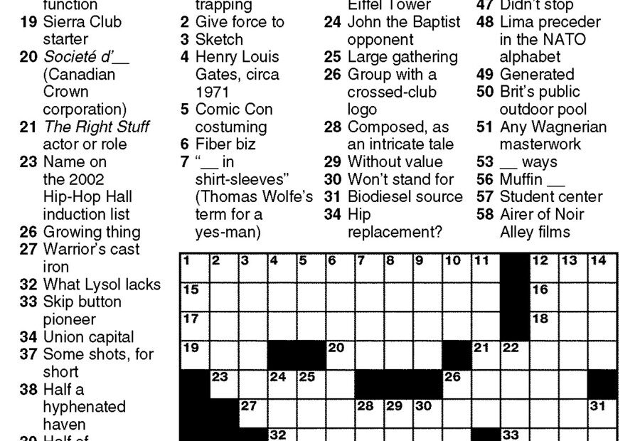 Newsday Crossword Puzzle For Jun 13 2020 By Stanley Newman