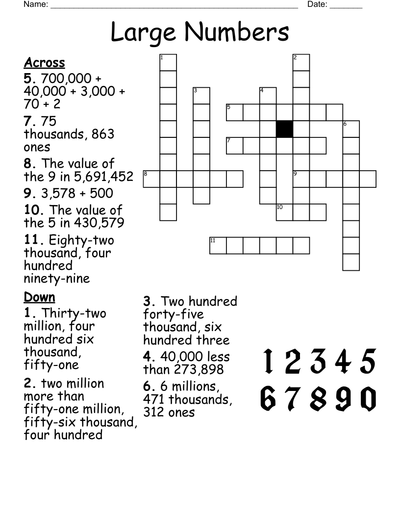 Numbers 1 100 Word Search WordMint