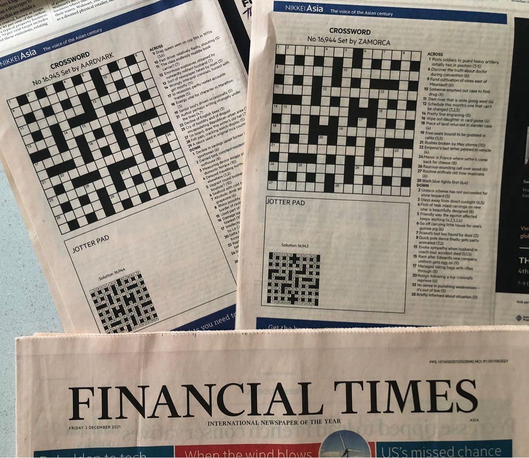 Original CROSSWORD U0026 POLYMATH Cut outs From FINANCIAL TIMES Everything Else On Carousell