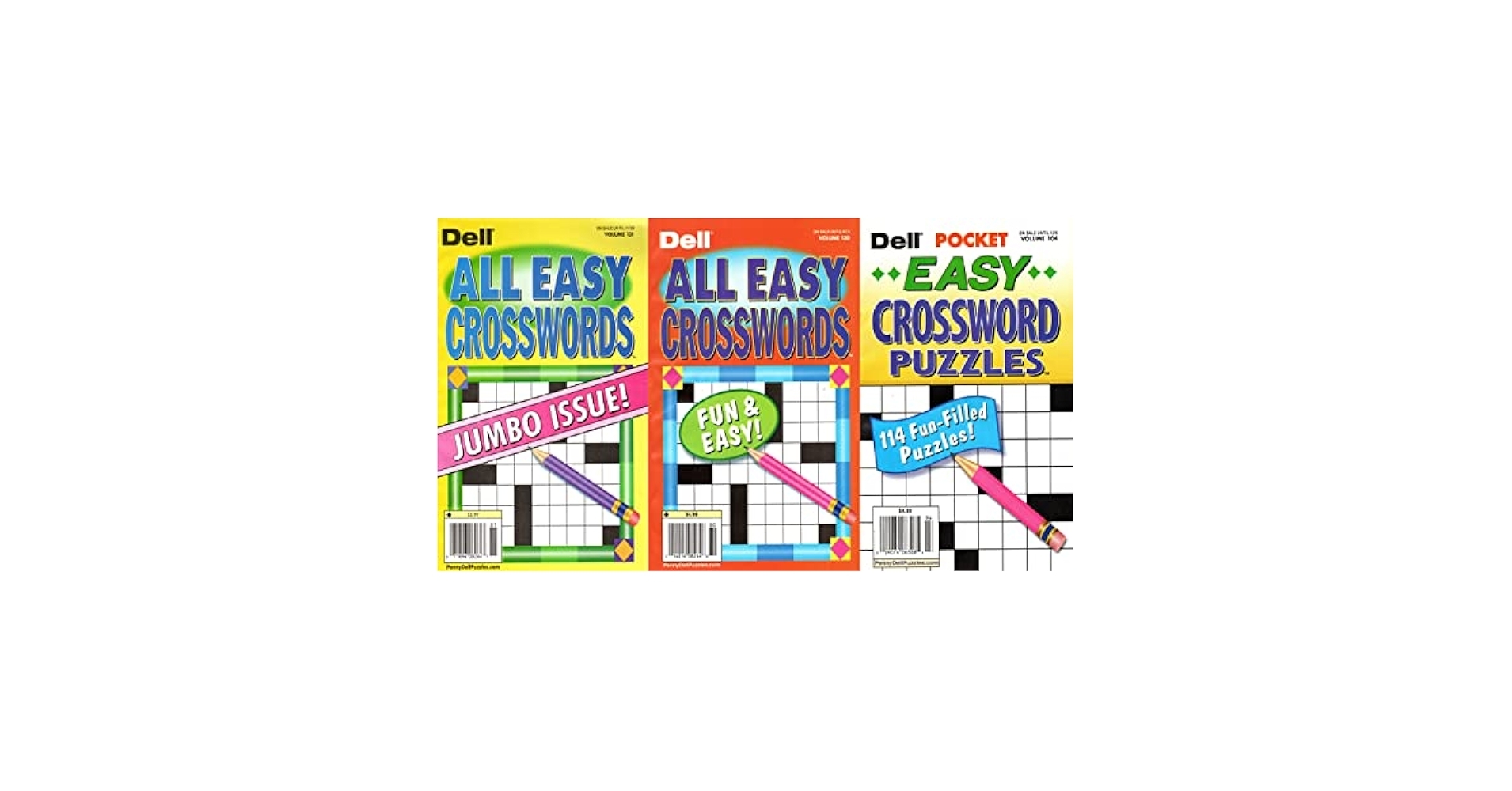 Pack Of 3 Dell All Easy Crosswords Dell Amazon Books