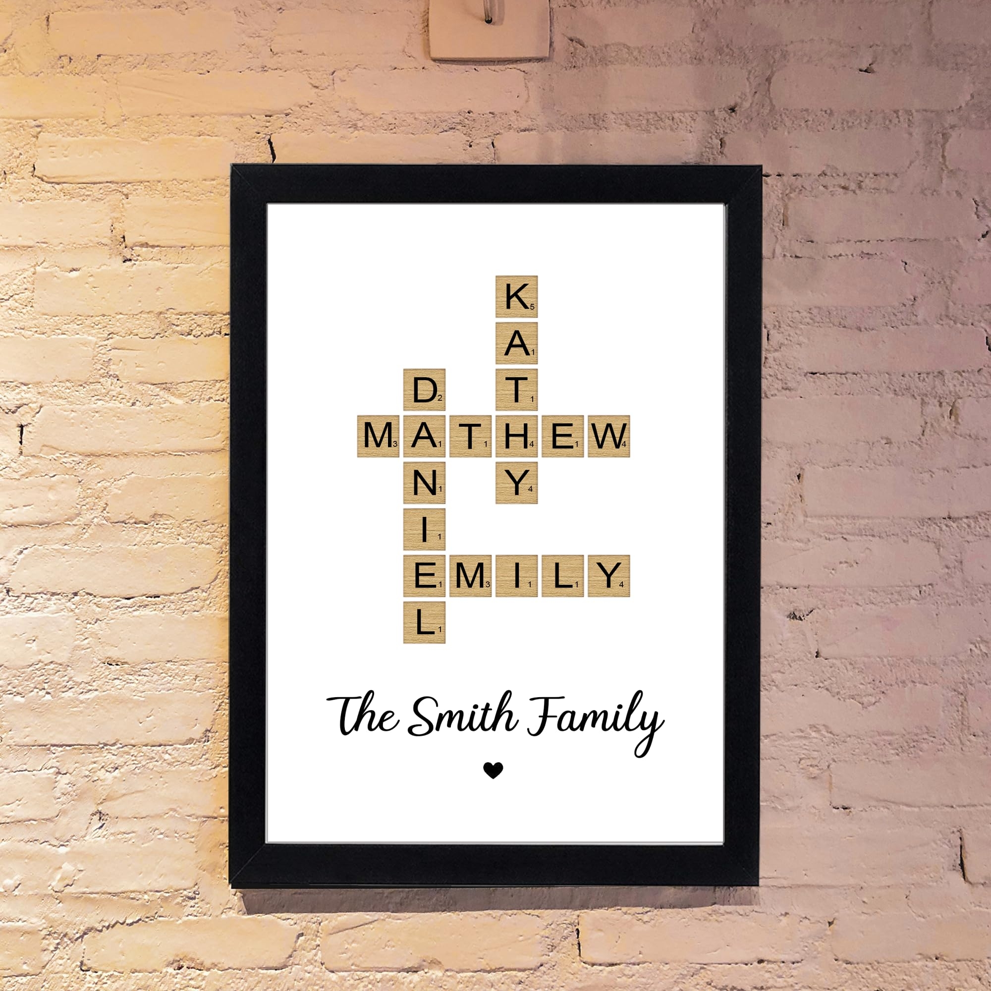 Personalised Family Name Crossword Puzzle Wall Art Print Custom Scrabble Family Names Poster Canvas Frame For Home Decor Crossword Gift Idea For Family Home Christmas Birthday Anniversary Amazon co uk Home U0026 Kitchen