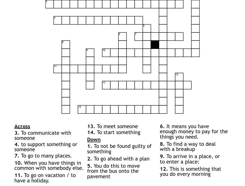Phrasal Verb Get Crossword WordMint