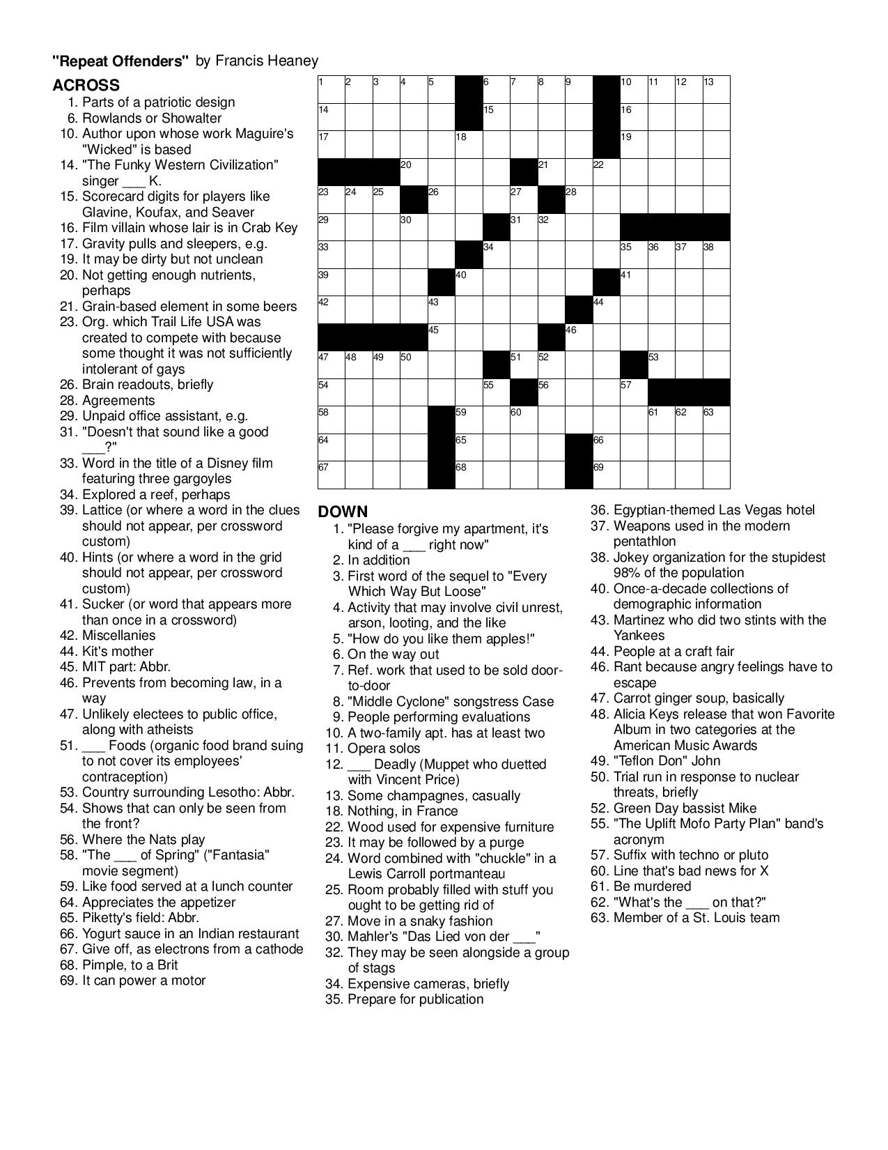 Premier Sunday Crossword Off 51 Www nerimindia