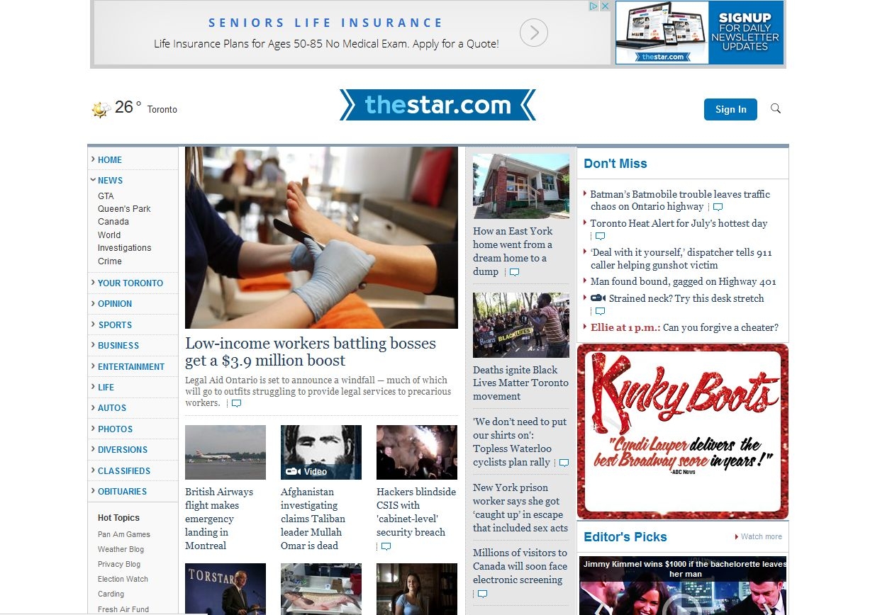 Print Ad Slide Contributes To Torstar Revenue Drop Media In Canada