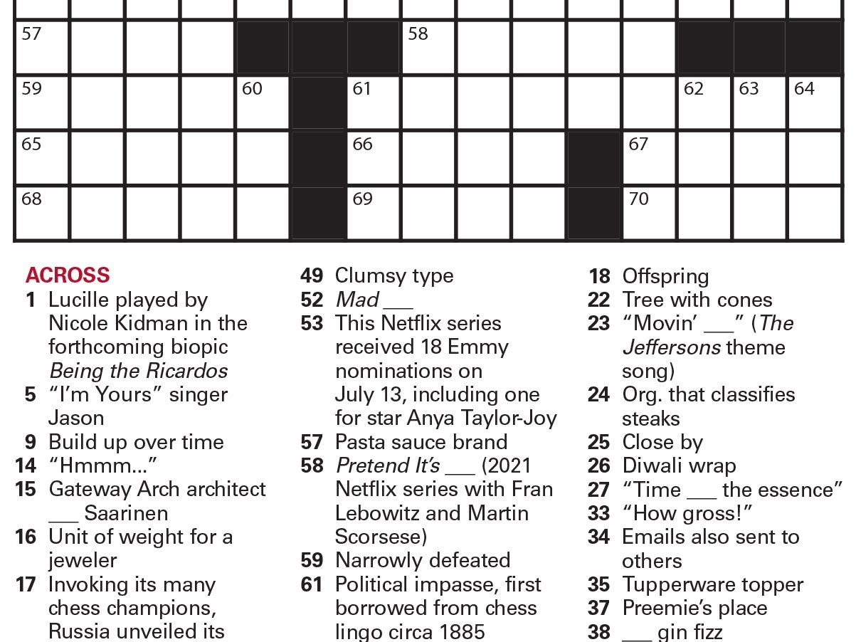 Puzzles Interactive Crossword Issue August 6 2021 The Week