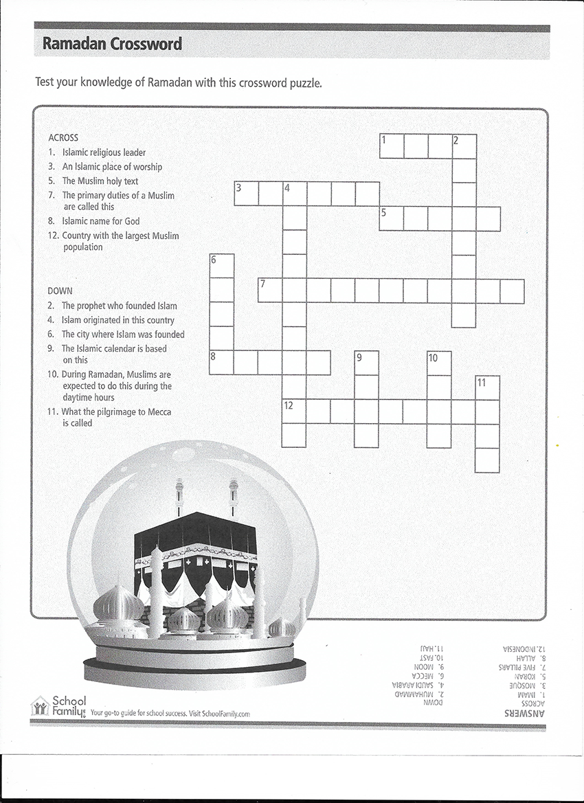 Ramadan Crossword Puzzle Thenationsmosque