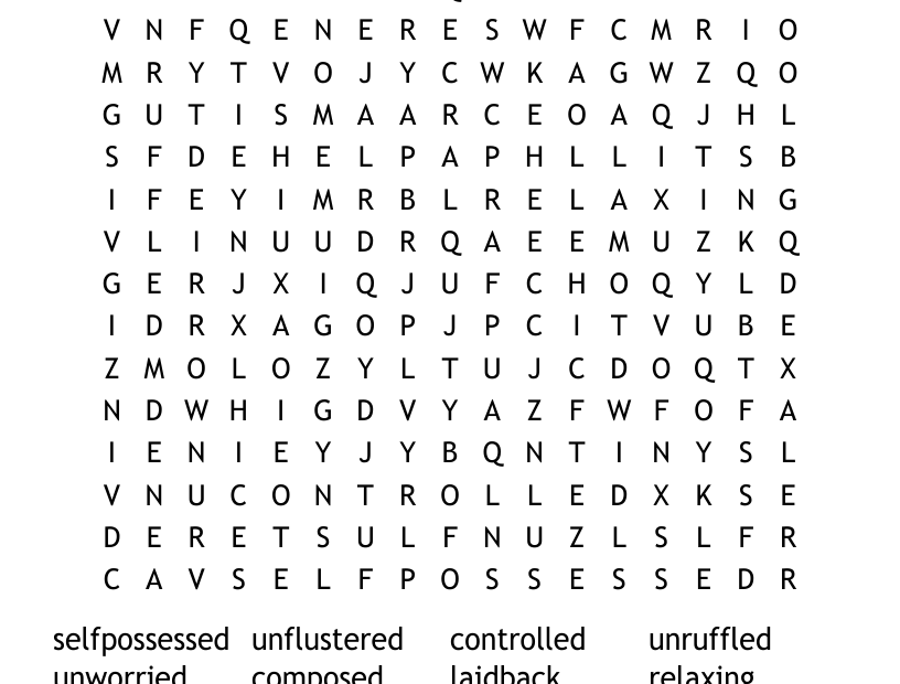 Relax Word Search WordMint