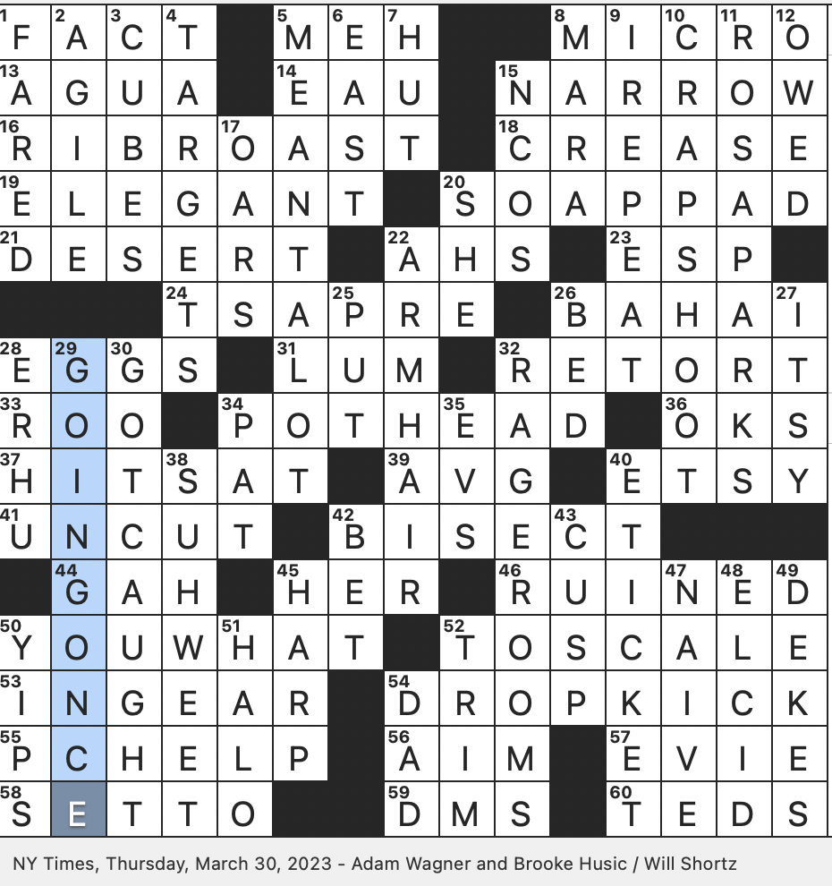 Rex Parker Does The NYT Crossword Puzzle Hockey Goalie s Domain 