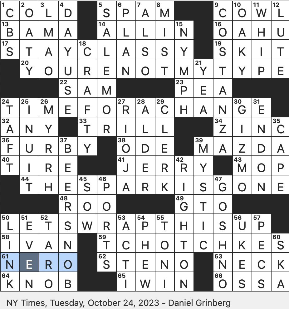 Rex Parker Does The NYT Crossword Puzzle Once faddish Robotic Toy 
