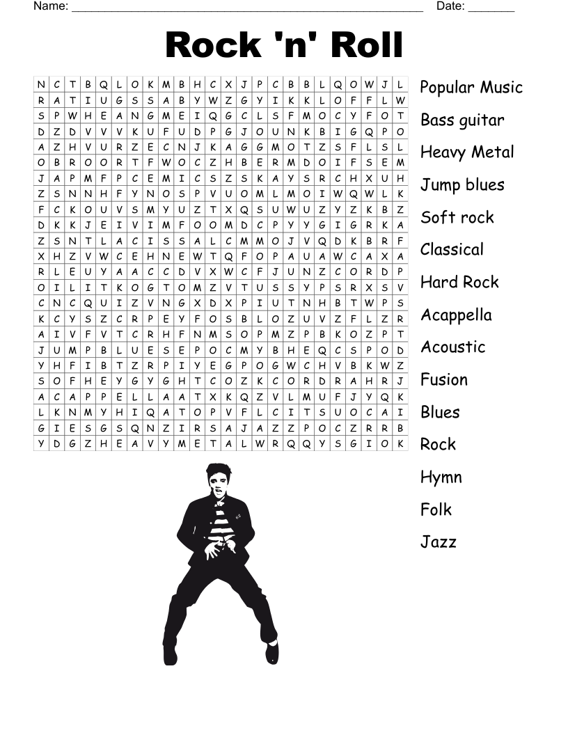 Rock n Roll U0026 Blues Crossword WordMint