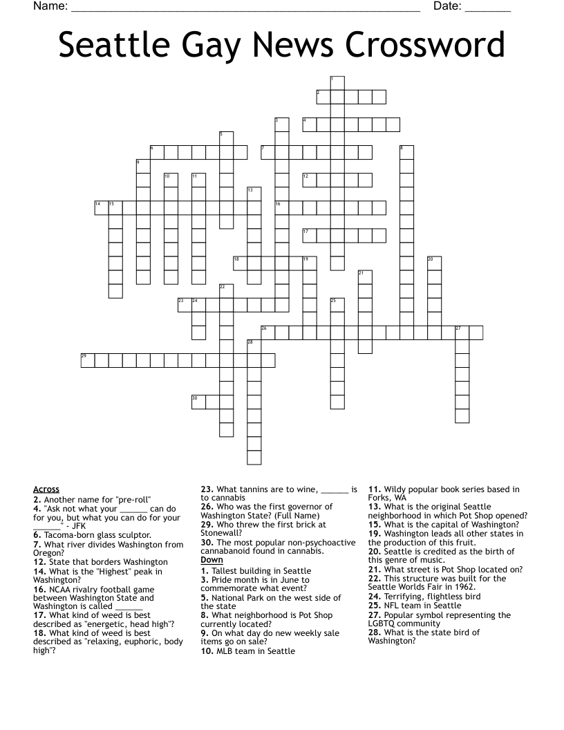 Seattle Crossword WordMint