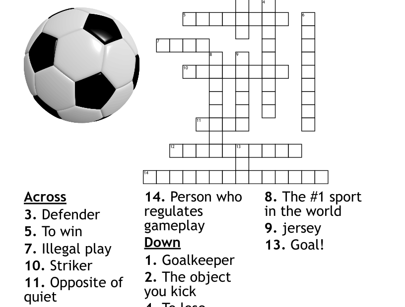 Soccer Crossword WordMint