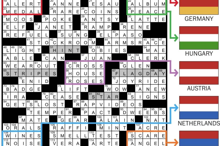 Solution To Evan Birnholz s June 15 Crossword Flying Colors The Washington Post
