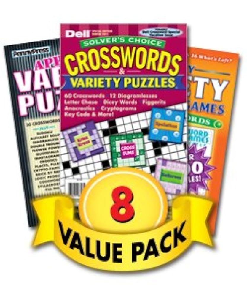 Solver s Choice Crosswords U0026 Variety Puzzles For All Ages 8 Pack Paperback Penny Press Dell Magazines Dell Puzzle Books Amazon Books