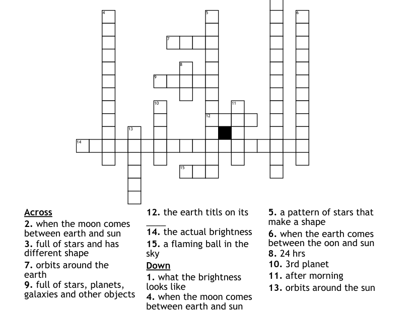 Space Crossword Puzzle Key WordMint