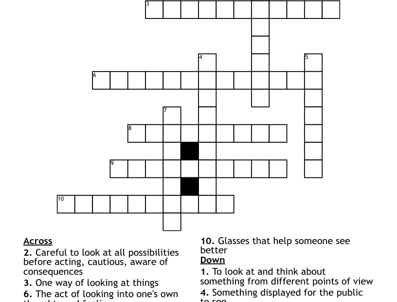 Spec Words U003d See look Crossword WordMint