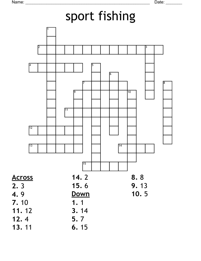 Sport Fishing Crossword WordMint