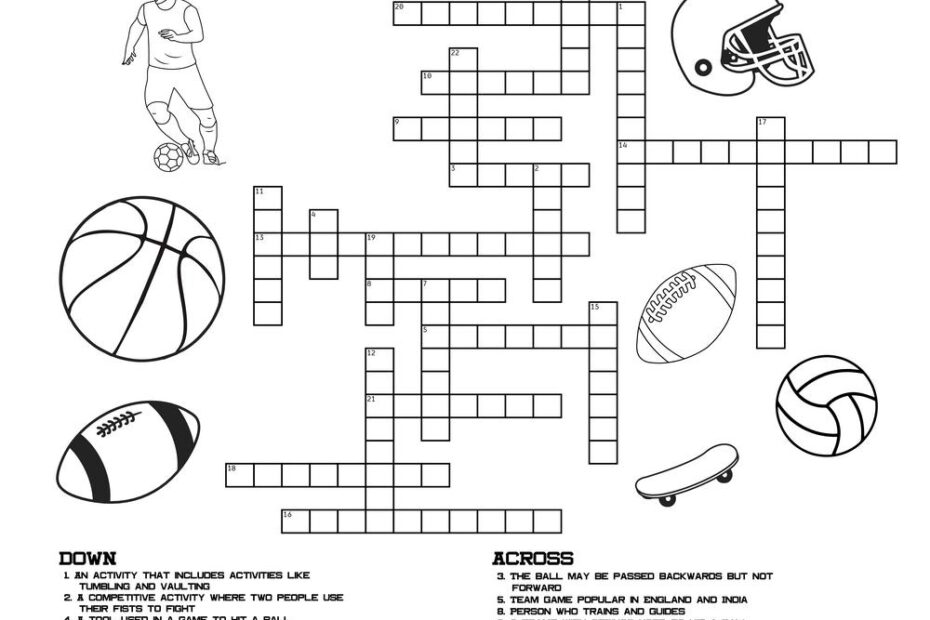 Sports Crossword Puzzle Beeloo Printable Crafts And Activities For Kids