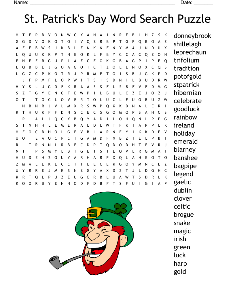 St Patrick s Day Crossword WordMint