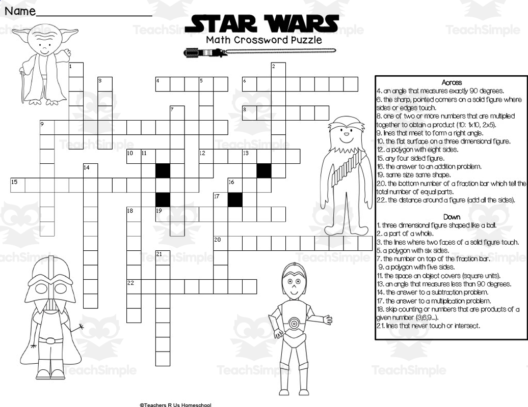 Star Wars Circuit And Crossword Packet
