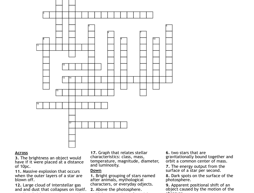 Stars Crossword WordMint