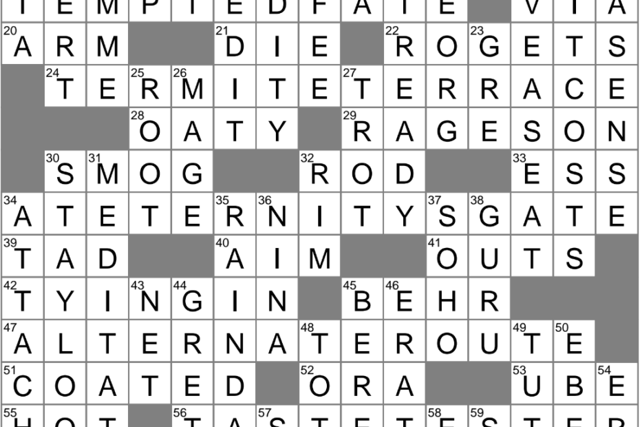 Start At The Beginning Crossword Clue Archives LAXCrossword