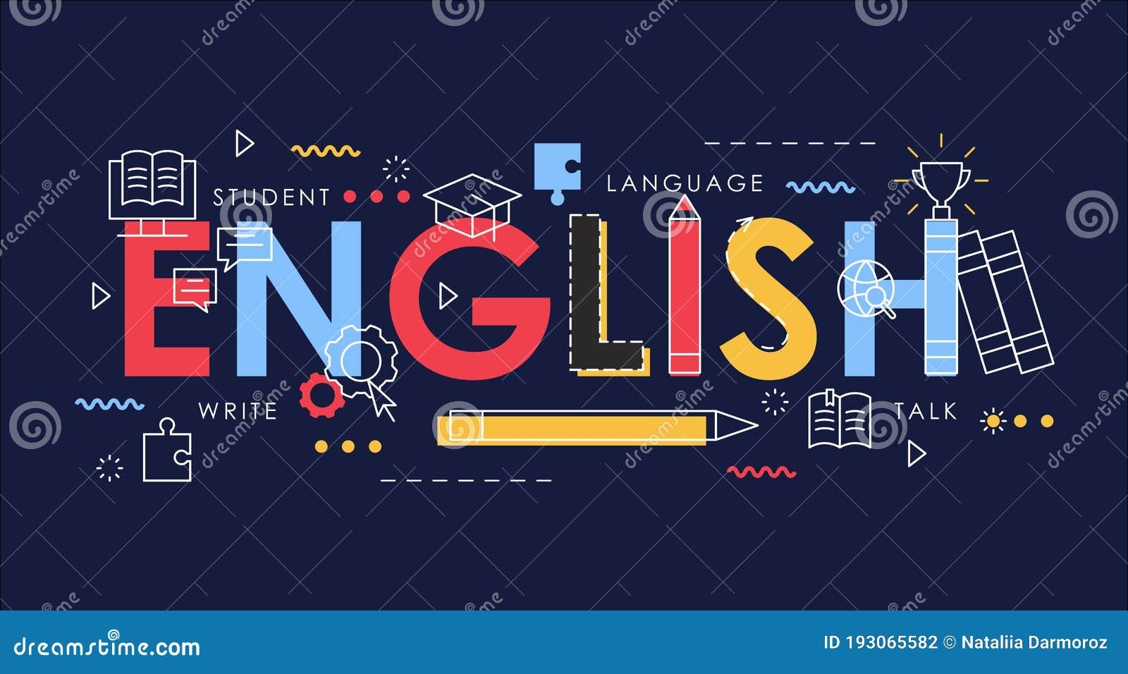 Student Has Language Understanding Barrier Vector Illustration Isolated 