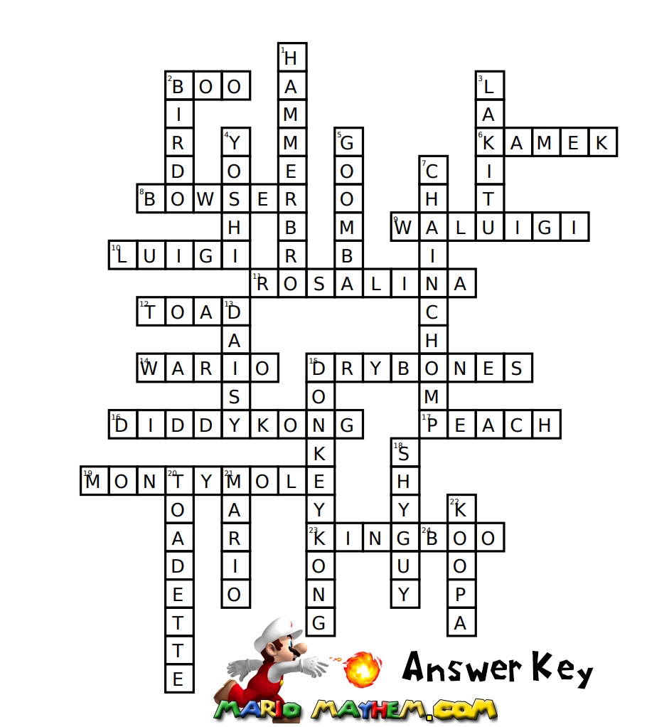 Super Mario Crossword Puzzles Print It Out And Have Fun 