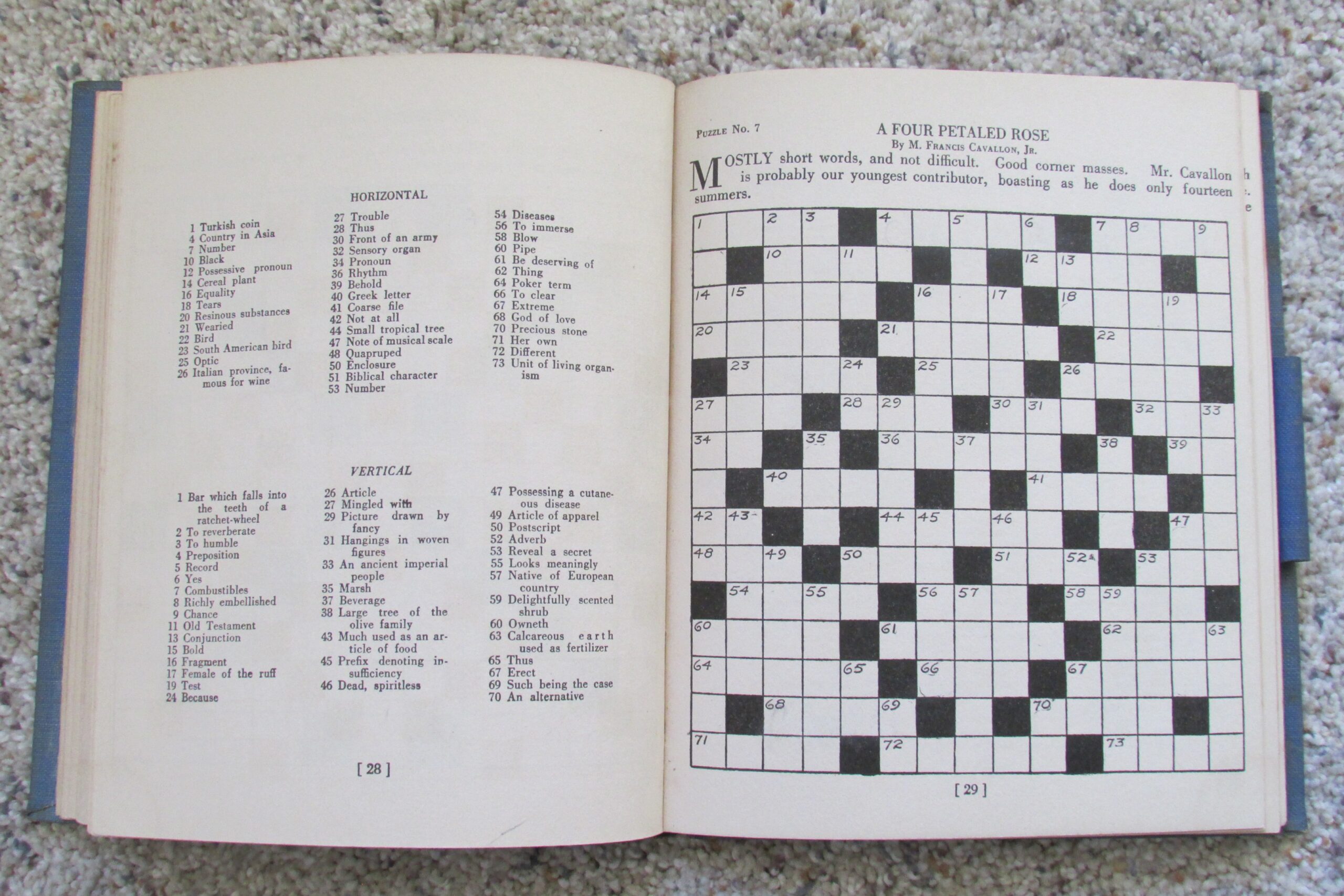 The Cross Word Crossword Puzzle Book Second Printing Of First 