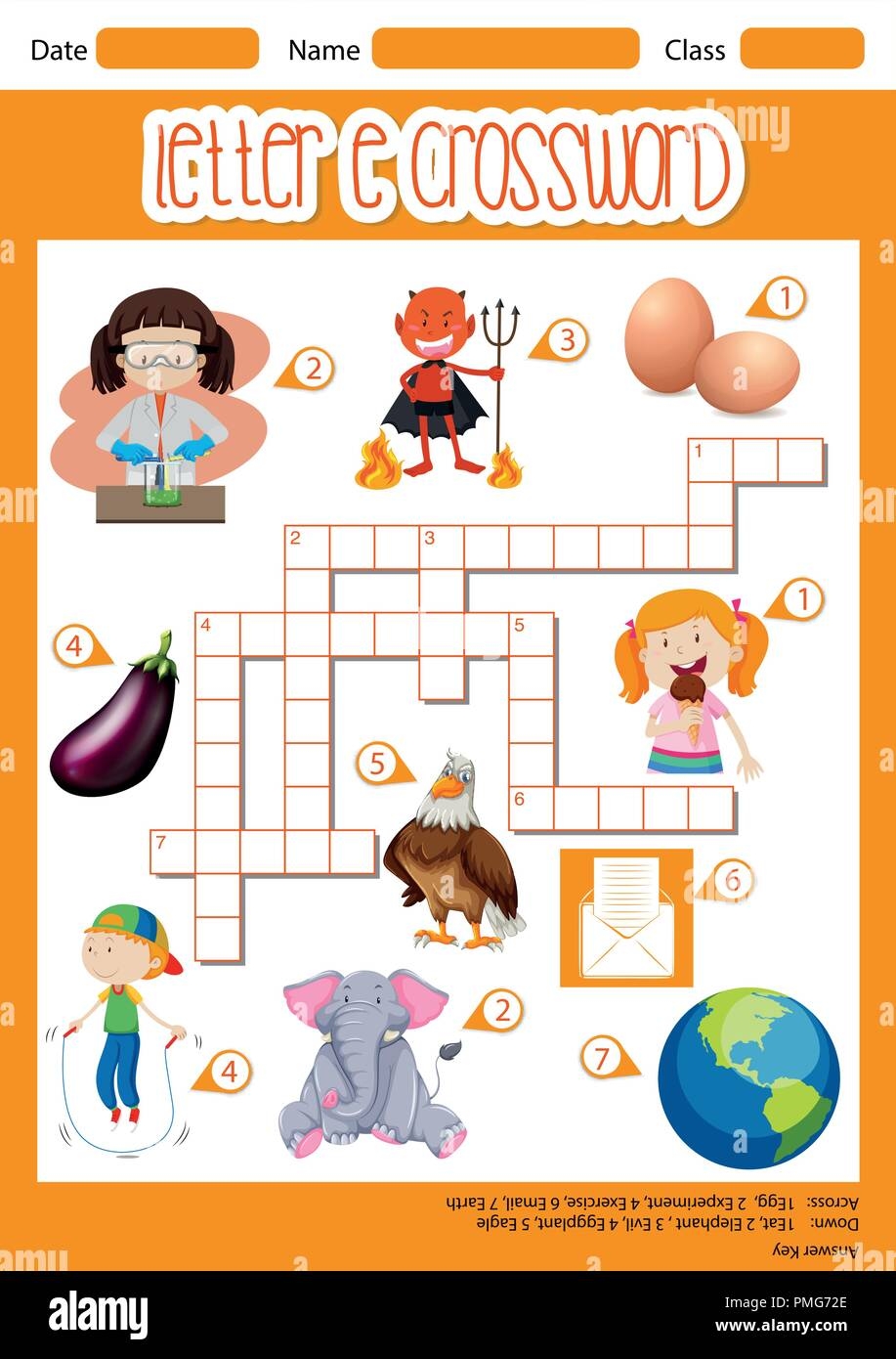 The Letter E Crossword Concept Illustration Stock Vector Image 