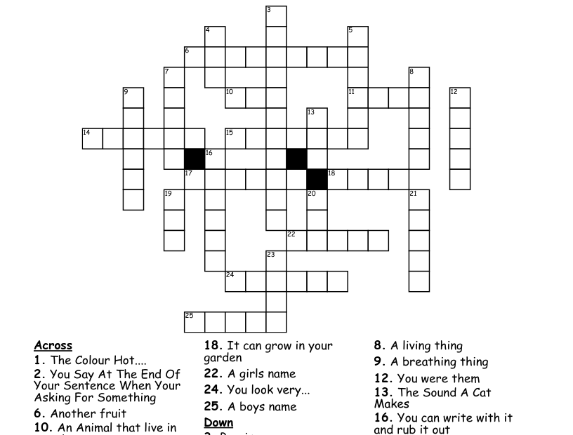 The Letter P Crossword WordMint