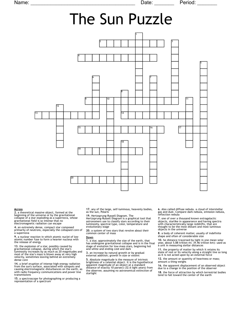 The Sun Puzzle Crossword WordMint