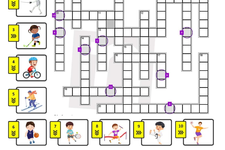Unit 29 Sports Crossword Free English Learning And Teaching Resources Free PDF Worksheets And Multiple Choice Tests