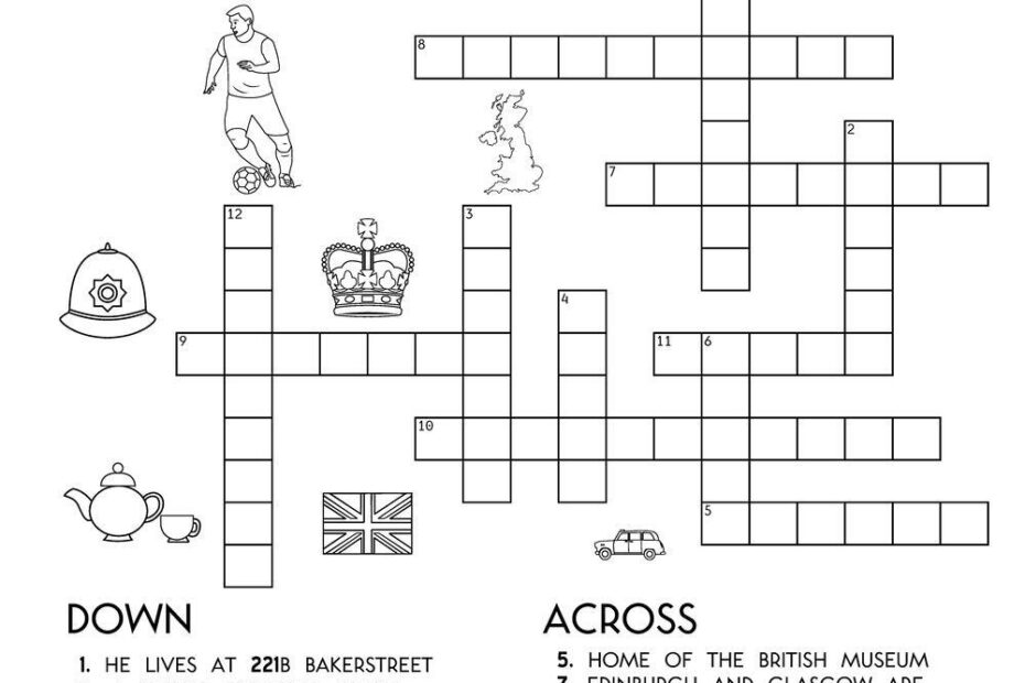 United Kingdom themed Crossword Puzzles Beeloo Printable Crafts And Activities For Kids