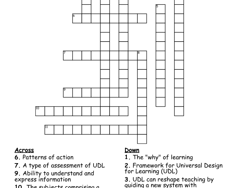 Universal Design For Learning Crossword WordMint