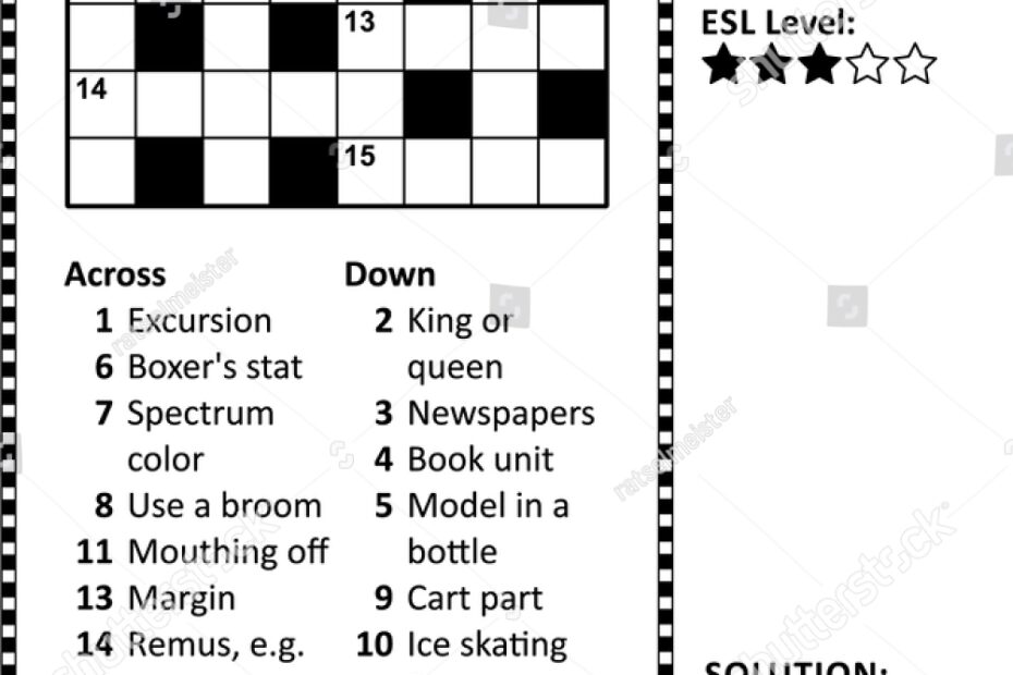 Vektor Stok Crossword Puzzle Grid Clues Solution Classic Tanpa Royalti 1483342403 Shutterstock