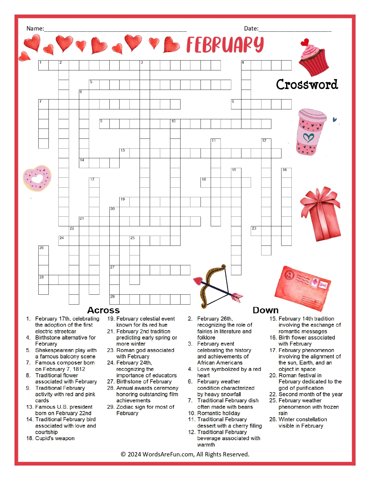 Winter Crossword Puzzles