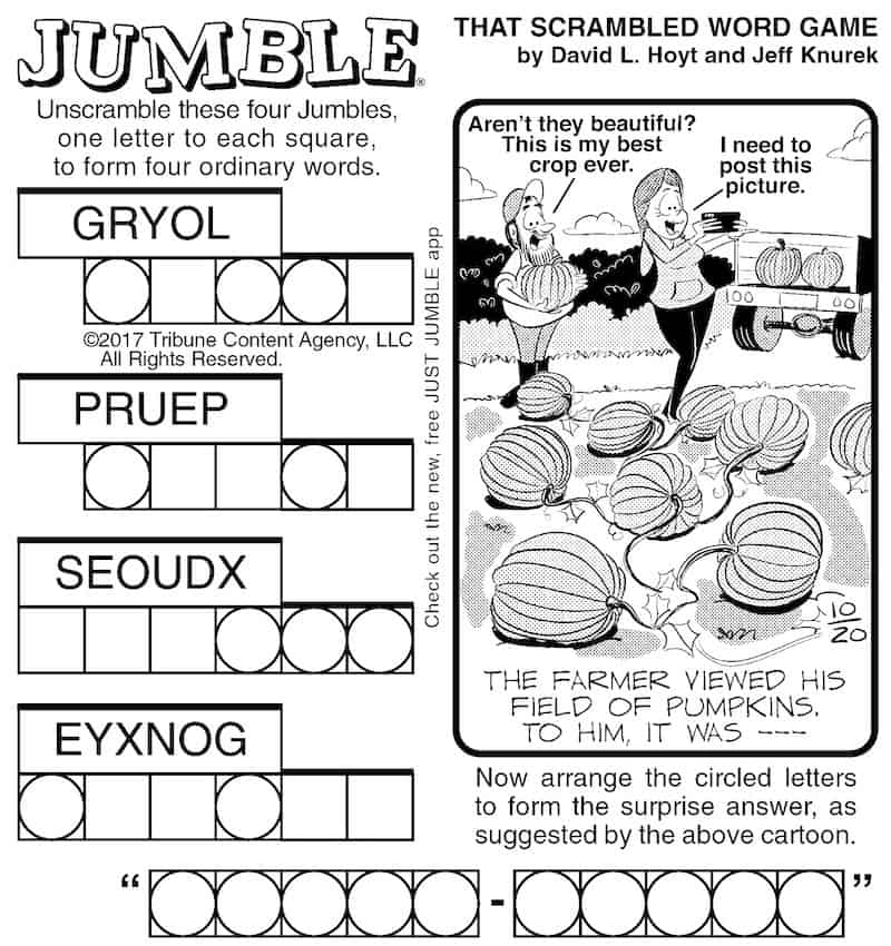 Word Puzzle Mind Exercise Jumble Challenges BOOMER Magazine
