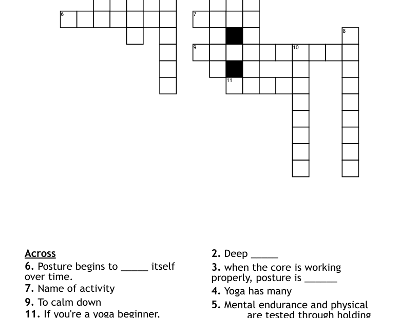 Yoga Crossword WordMint