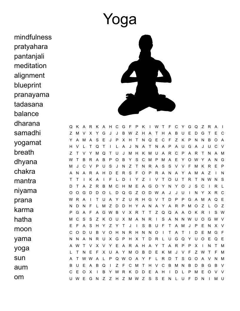 Yoga Crossword WordMint