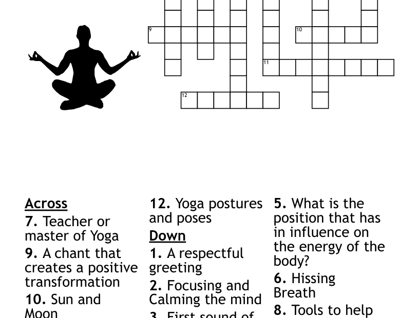 Yoga Things By Deacon W Crossword WordMint