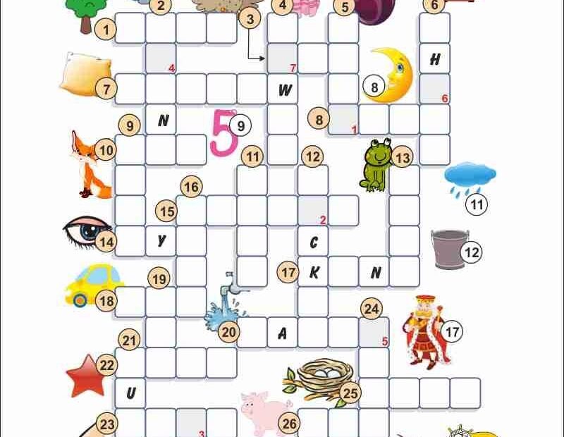 Childrens Crosswords Printable Printable AT A GLANCE