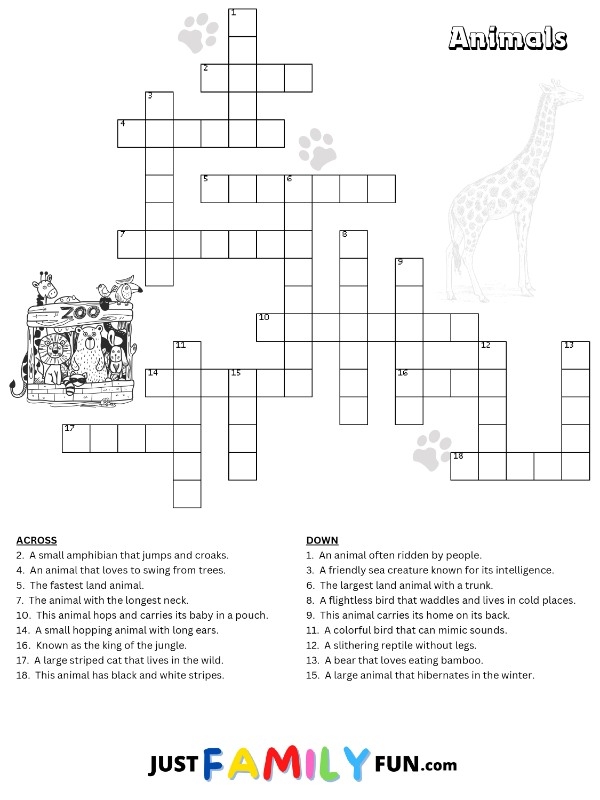 Free Printable Crosswords For Beginners Free Printable