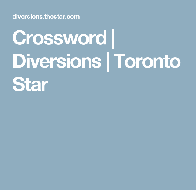 Toronto Star Diversions Printable James Crossword Puzzles