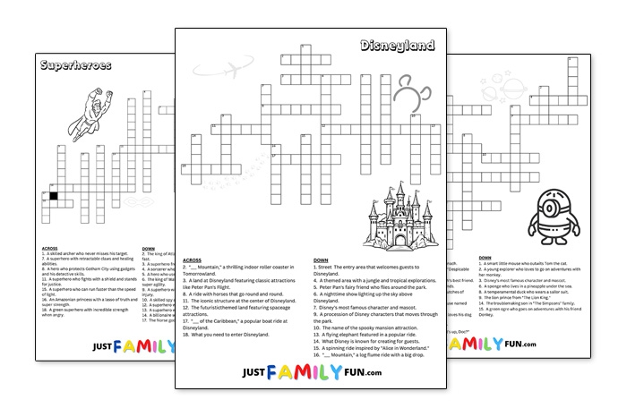 50 Free Printable Children 39 s Crossword Puzzles