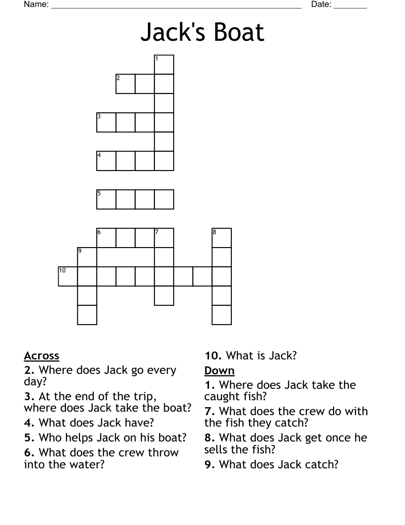 Boat Crossword Puzzles Free Online Printable Crossword Puzzles